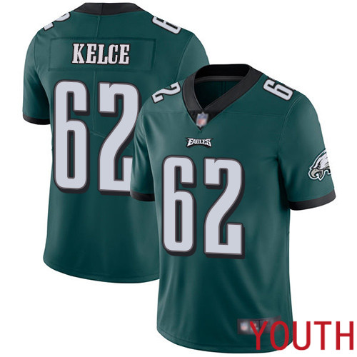 Youth Philadelphia Eagles #62 Jason Kelce Midnight Green Team Color Vapor Untouchable NFL Jersey Limited Player->youth nfl jersey->Youth Jersey
